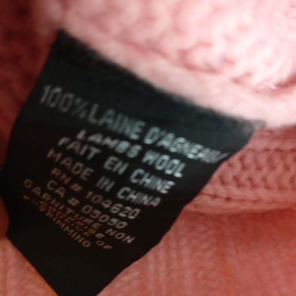 Vintage Pink Wool Sweater, 100% Pure Lambswool Turtleneck Sweater - Picture 5 of 7